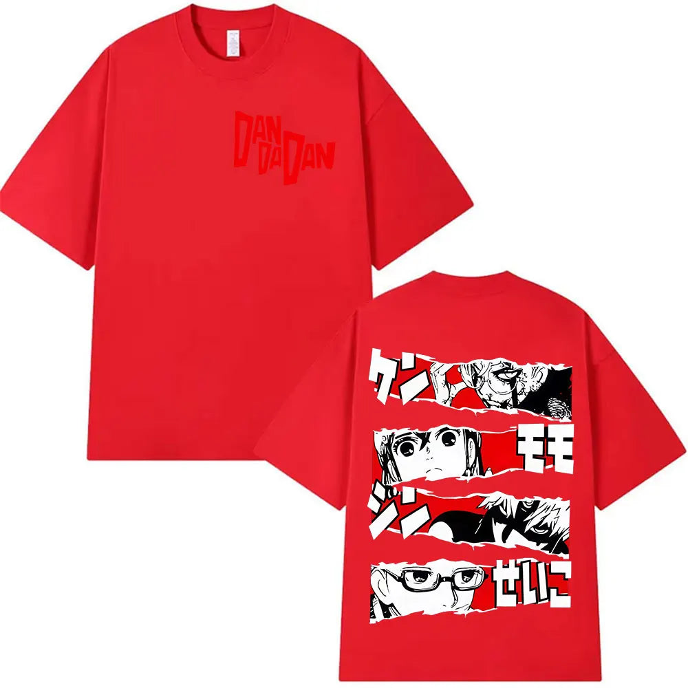 Japan Anime Dandadan Okarun Dan Da Dan Graphic Cover T Shirt Men Women Vintage Oversized T-Shirt O-Neck High Quality Cotton Tees