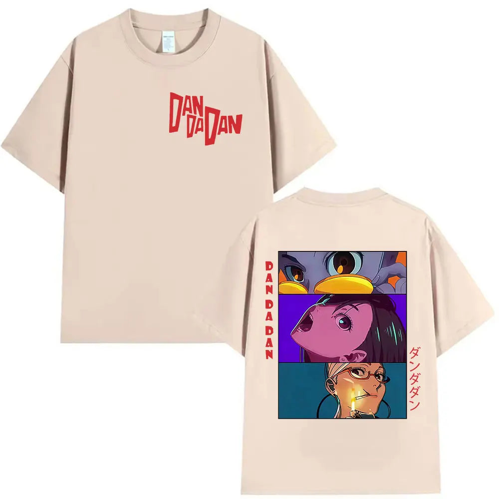 Japan Anime Dandadan Okarun Dan Da Dan Print Tee Shirt Mens Women Vintage Aesthetic T-shirt Fashion High Quality Cotton T Shirts