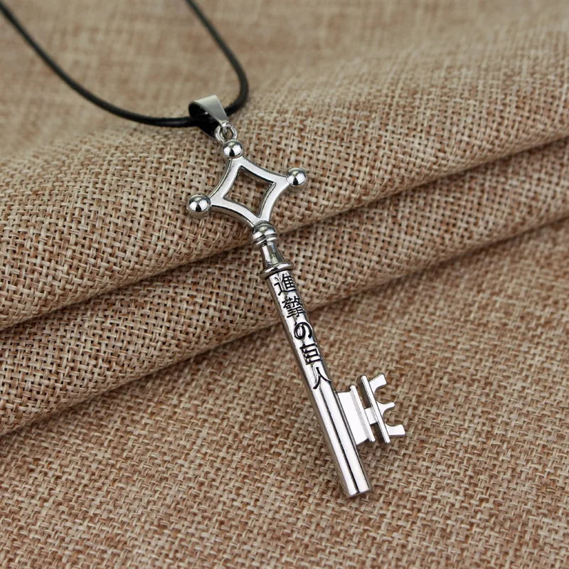 Attack On Titan Necklace Eren Key Shingeki No Kyojin Pendant Fashion Vintage Retro Anime Jewelry For Men Cosplay