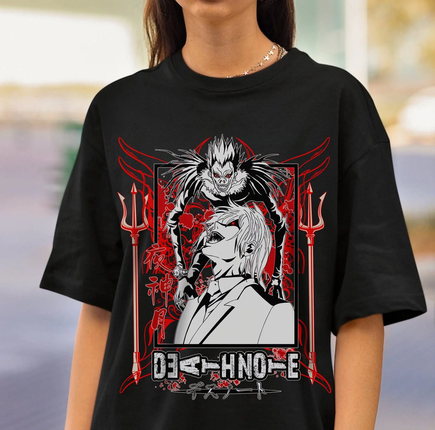 Classic Anime Women T-shrits Misa Amane Inspired Anime Death Note T-shirt Black Anime Gift Oversized Street Hip Hop Short Sleeve