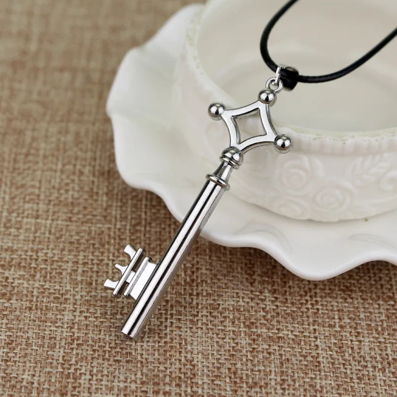 Attack On Titan Necklace Eren Key Shingeki No Kyojin Pendant Fashion Vintage Retro Anime Jewelry For Men Cosplay