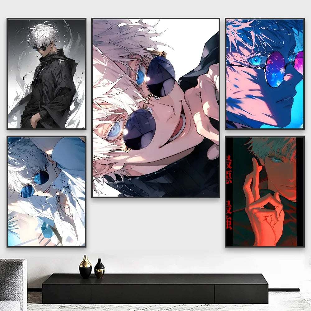 Jujutsu Kaisen Satoru Gojo Poster Minimalist Aesthetics Print Canvas Painting for Living Room Modern Home Decor