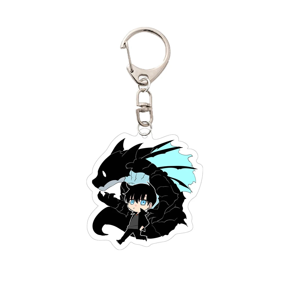 Anime Solo Leveling Figur Peripherals Acrylic Keychain Pendant Sung Jin Woo Sung Jin Ah Yoo Jin Ho Statue Bag Accessories Toys