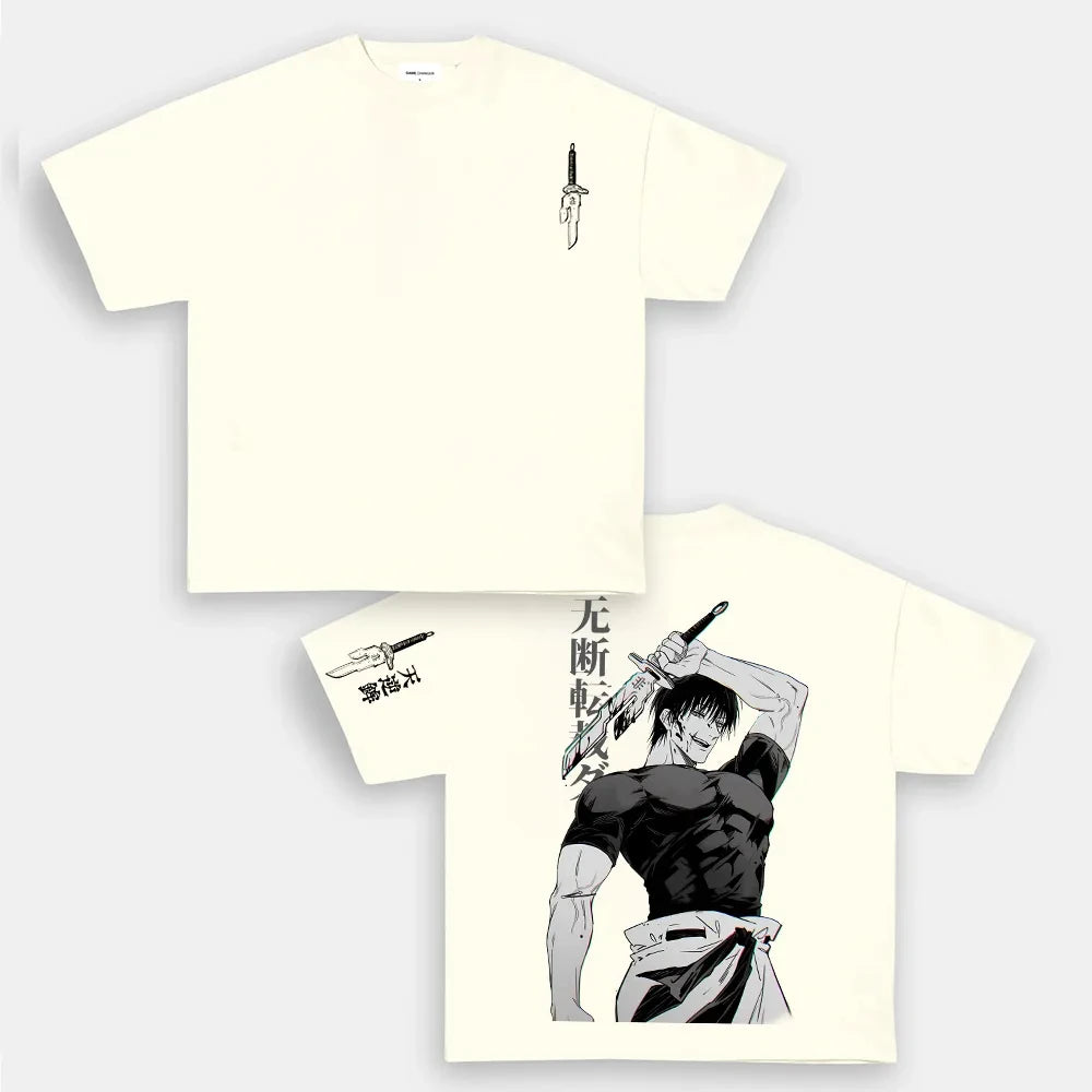 Anime Jujutsu Kaisen Fushiguro Toji Men Women Oversized Summer T-shirt Harajuku Casual Fitness Retro Loose Short Sleeve Y2k Top