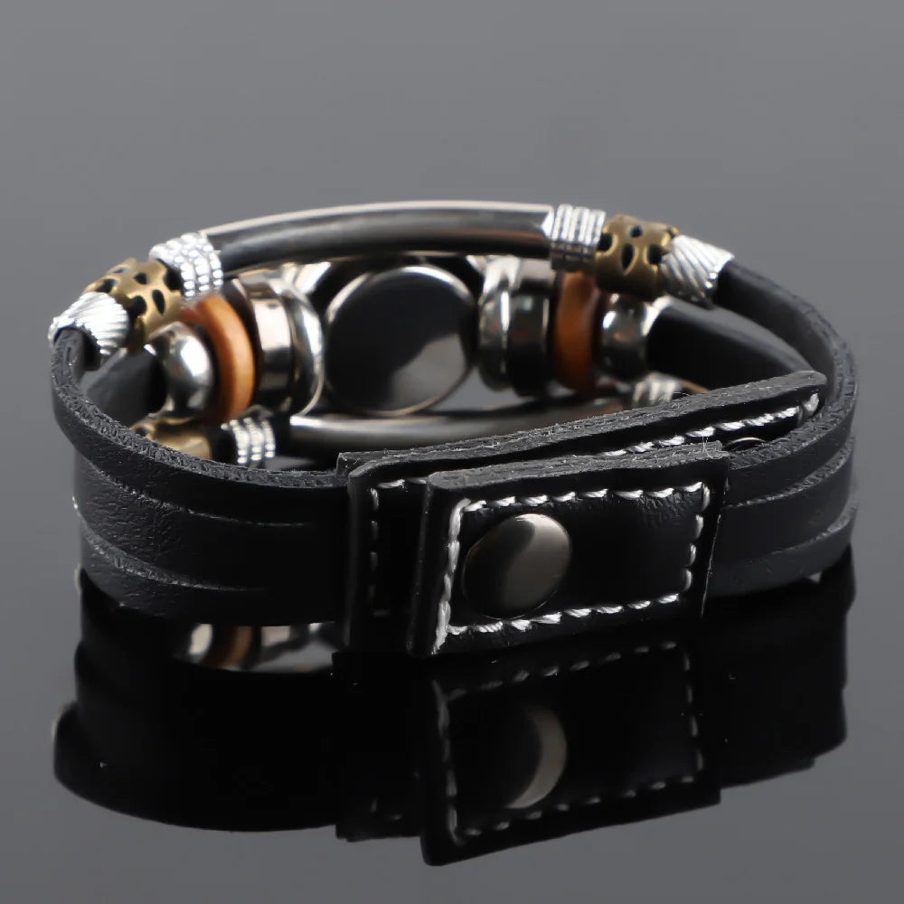 Death Note Design Vintage Leather Rope Bracelet Art Multilayer Braided Bracelets Bangles Handmade Charm Jewelry Gift
