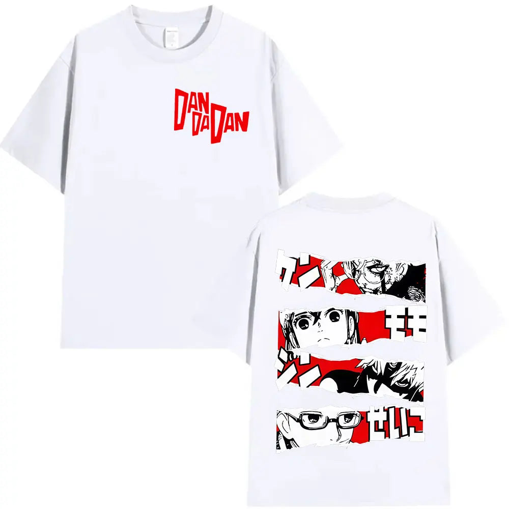 Japan Anime Dandadan Okarun Dan Da Dan Graphic Cover T Shirt Men Women Vintage Oversized T-Shirt O-Neck High Quality Cotton Tees