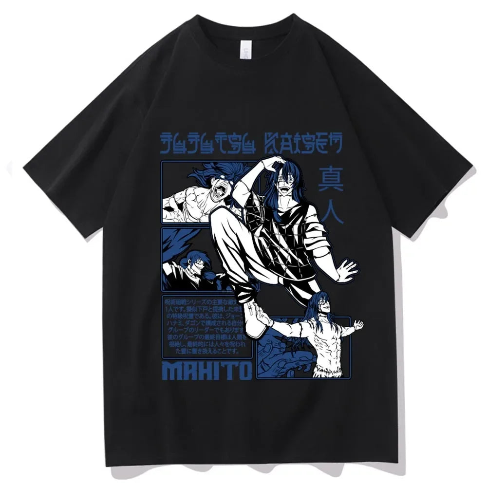 Men's Japanese Jujutsu Kaisen Geto Suguru cartoon anime Harajuku printed short-sleeved T-shirt casual wear