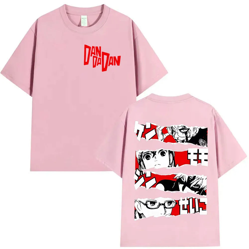 Japan Anime Dandadan Okarun Dan Da Dan Graphic Cover T Shirt Men Women Vintage Oversized T-Shirt O-Neck High Quality Cotton Tees