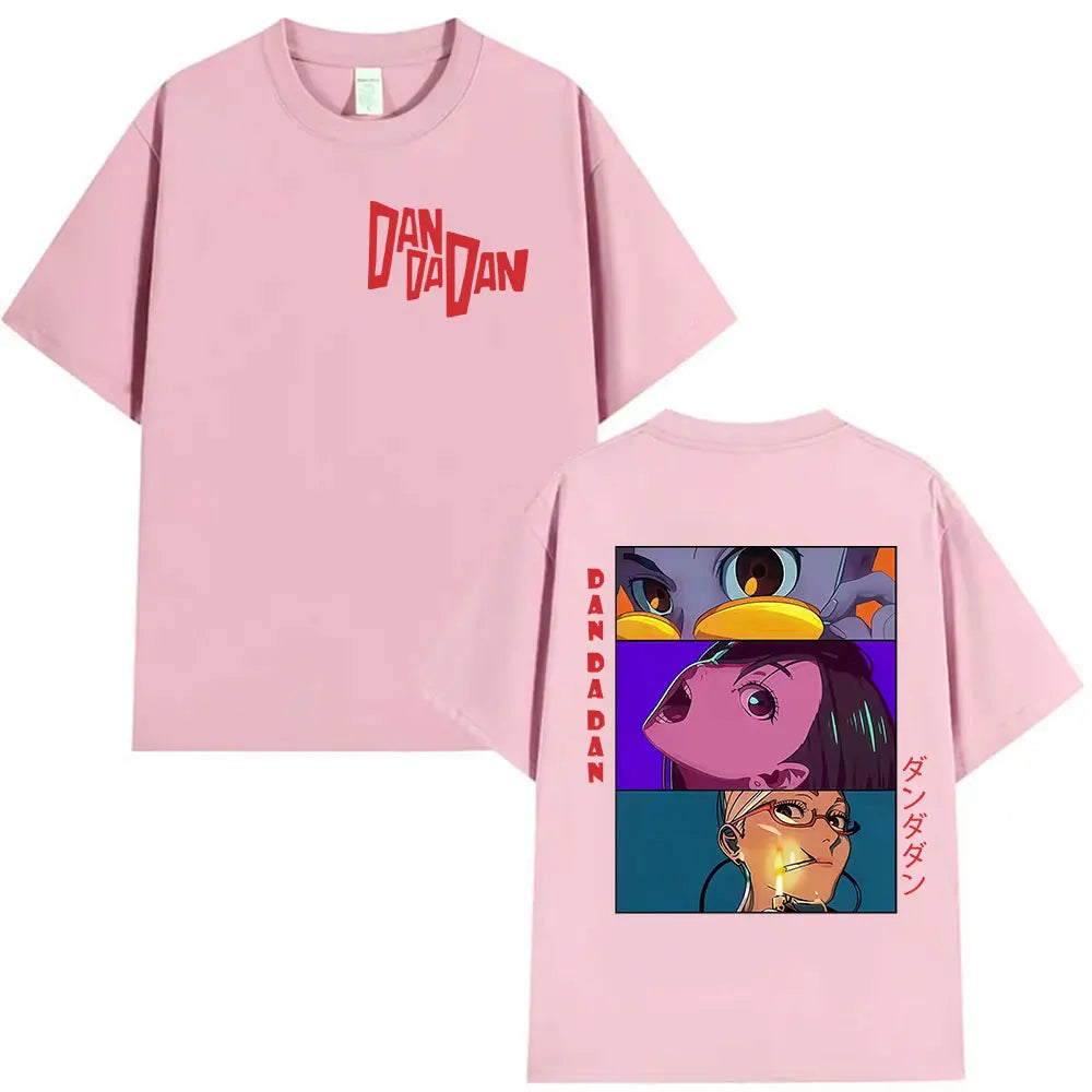 Japan Anime Dandadan Okarun Dan Da Dan Print Tee Shirt Mens Women Vintage Aesthetic T-shirt Fashion High Quality Cotton T Shirts