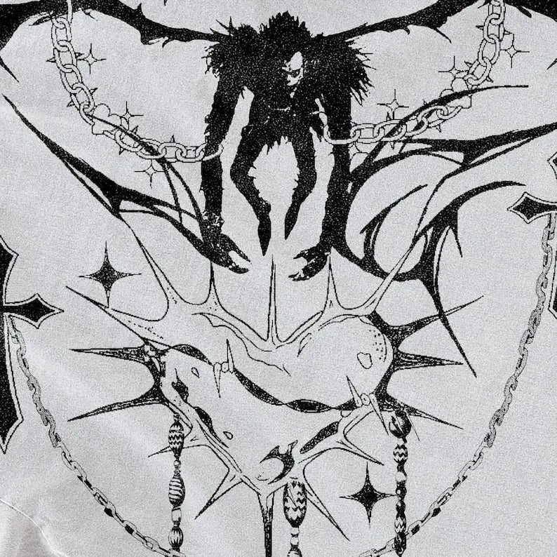 Ryuk Death Cybersigilism y2k Y2K grunge Grunge aesthetic death note gothic tshirt anime tshirt vintage streetwear