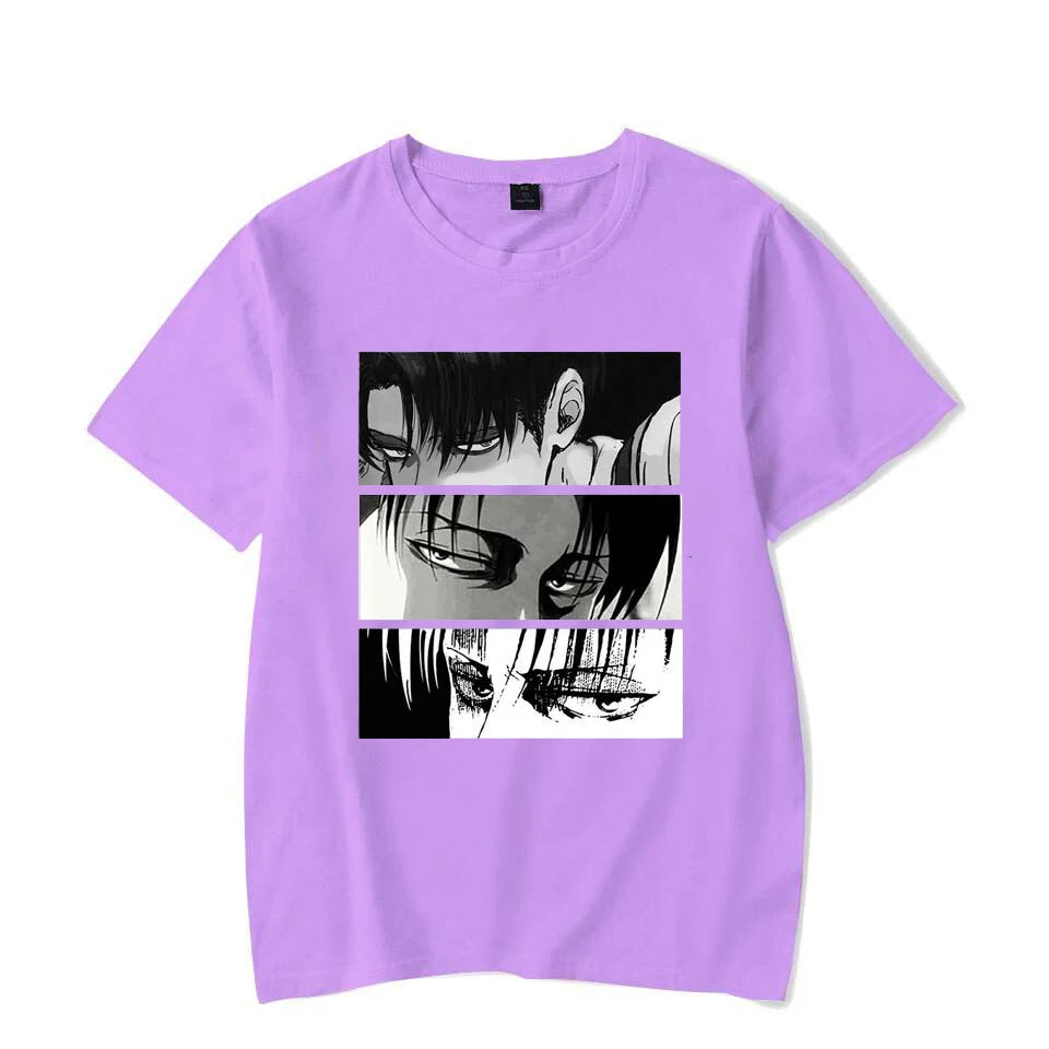 Women T-shirts Japanese Anime Attack On Titan Levi Ackerman Eye Punk Tops Summer Harajuku Oversized Gothic Short Sleeve T-shirt