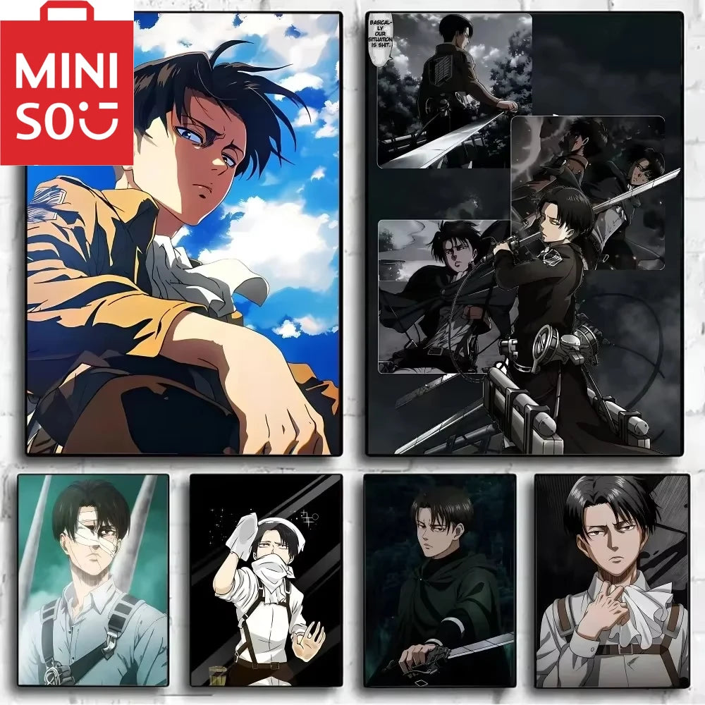 MINISO 5D DIY Levi Ackerman Attack On Titan Mosaic Club Bar Wall Art Painting Bedroom Study Home Décor