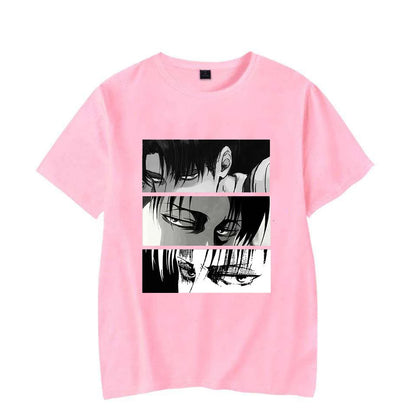 Women T-shirts Japanese Anime Attack On Titan Levi Ackerman Eye Punk Tops Summer Harajuku Oversized Gothic Short Sleeve T-shirt