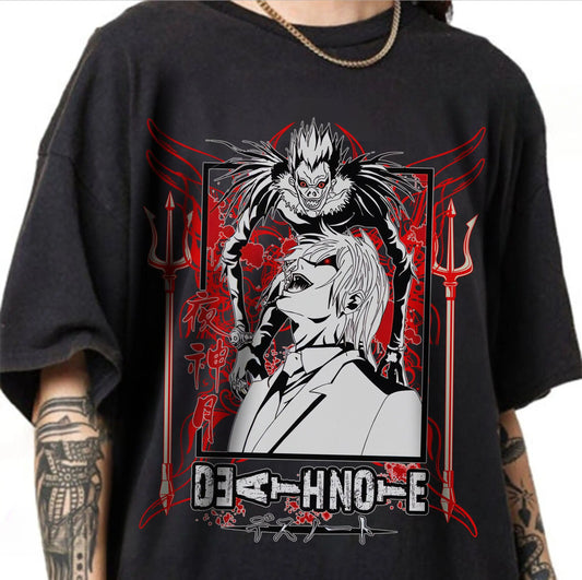 Classic Anime Women T-shrits Misa Amane Inspired Anime Death Note T-shirt Black Anime Gift Oversized Street Hip Hop Short Sleeve