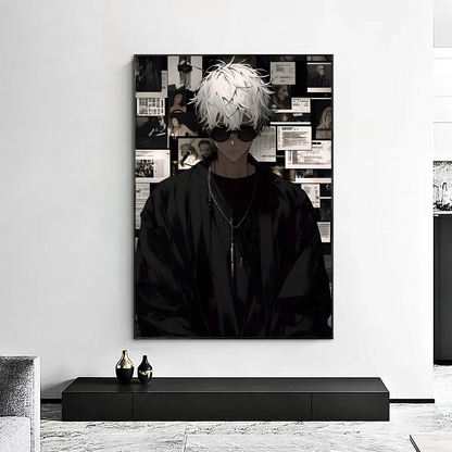 Jujutsu Kaisen Satoru Gojo Poster Minimalist Aesthetics Print Canvas Painting for Living Room Modern Home Decor