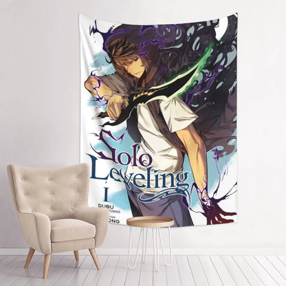 Anime Solo Leveling Tapestry Bohemian Polyester Wall Hanging Wall Decor Background Cloth Witchcraft Tapestries