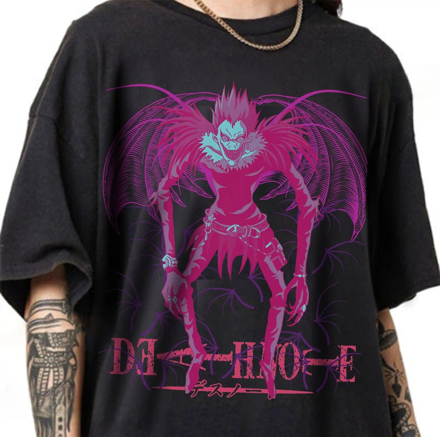 Classic Anime Women T-shrits Misa Amane Inspired Anime Death Note T-shirt Black Anime Gift Oversized Street Hip Hop Short Sleeve