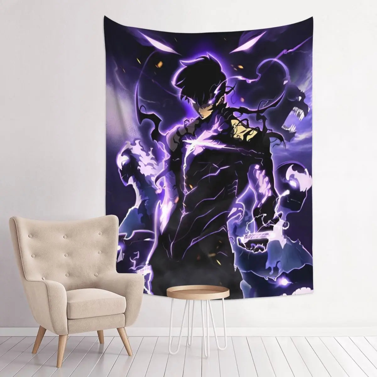 Anime Solo Leveling Tapestry Bohemian Polyester Wall Hanging Wall Decor Background Cloth Witchcraft Tapestries