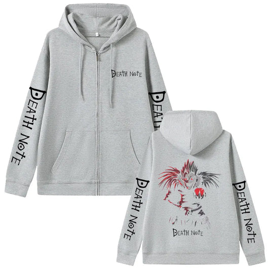 Anime Death Note Ryuk Graphic Zipper Hoodie Men Women Clothing Fashion Vintage Oversized Jacket Men's Cartoon Manga Merch Coat