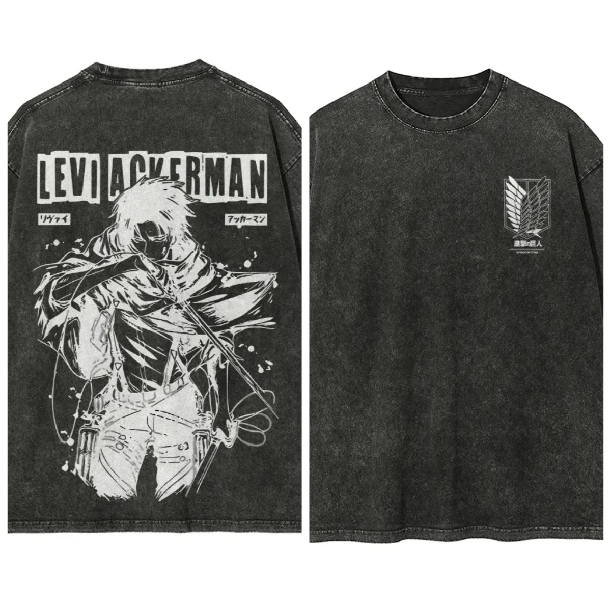 Attack on Titan Printed Short Sleeve T-Shirt Casual Summer Wear Men's Street Clothing Men's T-Shirt Washed and Old Comfortable