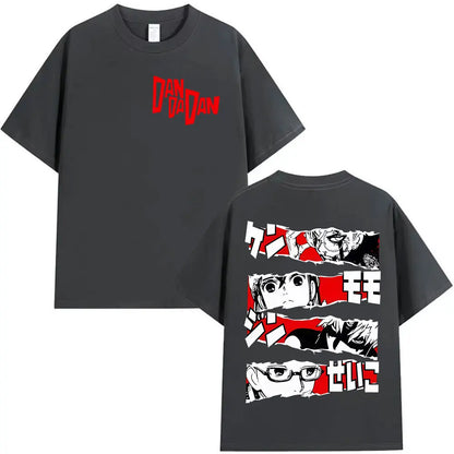 Japan Anime Dandadan Okarun Dan Da Dan Graphic Cover T Shirt Men Women Vintage Oversized T-Shirt O-Neck High Quality Cotton Tees