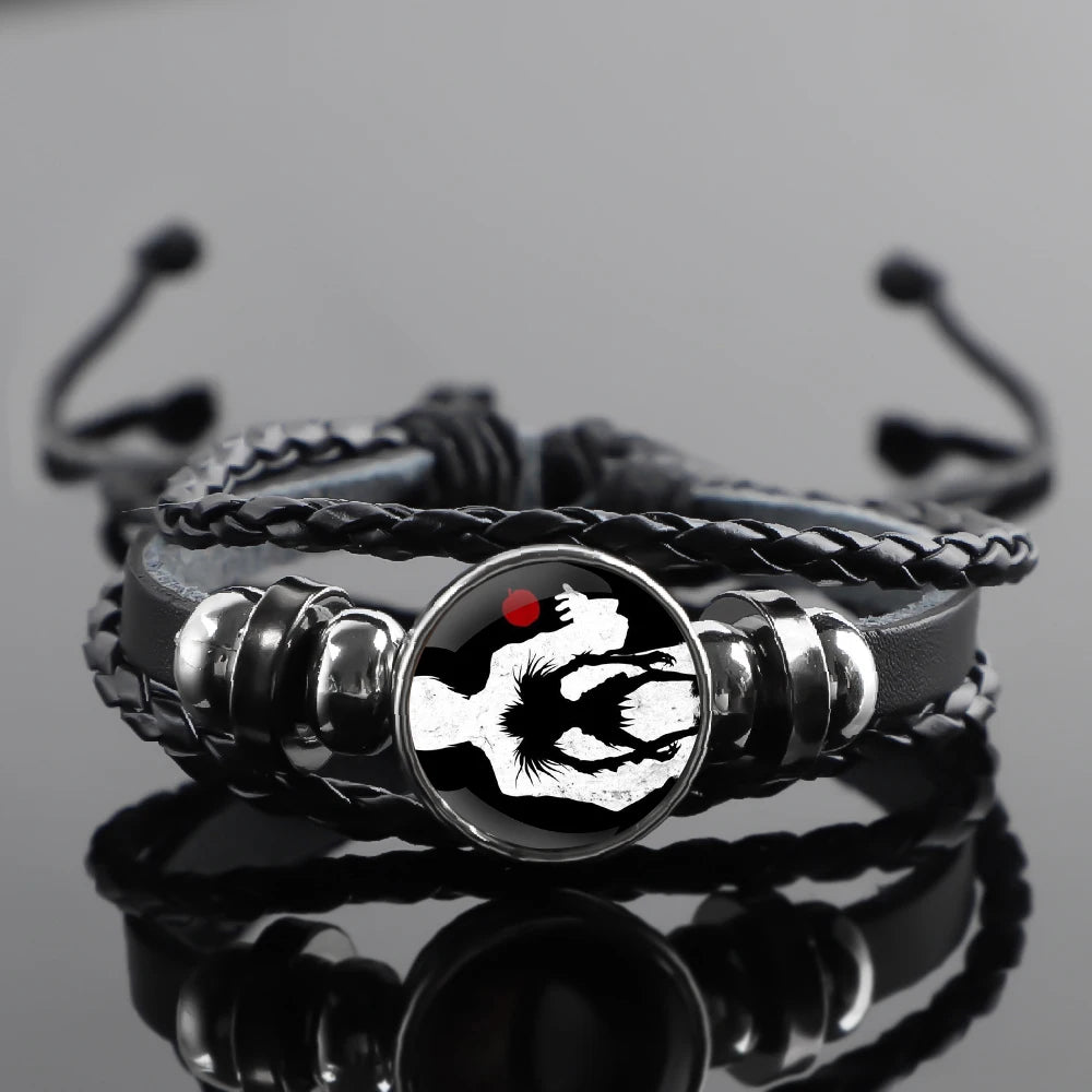 Death Note Design Vintage Leather Rope Bracelet Art Multilayer Braided Bracelets Bangles Handmade Charm Jewelry Gift