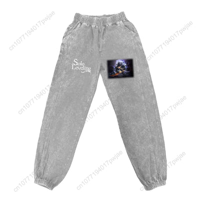 Anime Solo Leveling Sung Jin-Woo Pants Man Woman Teenager Vintage Trousers Cotton Elastic Sweatpant Custom Made Pant With Pocket