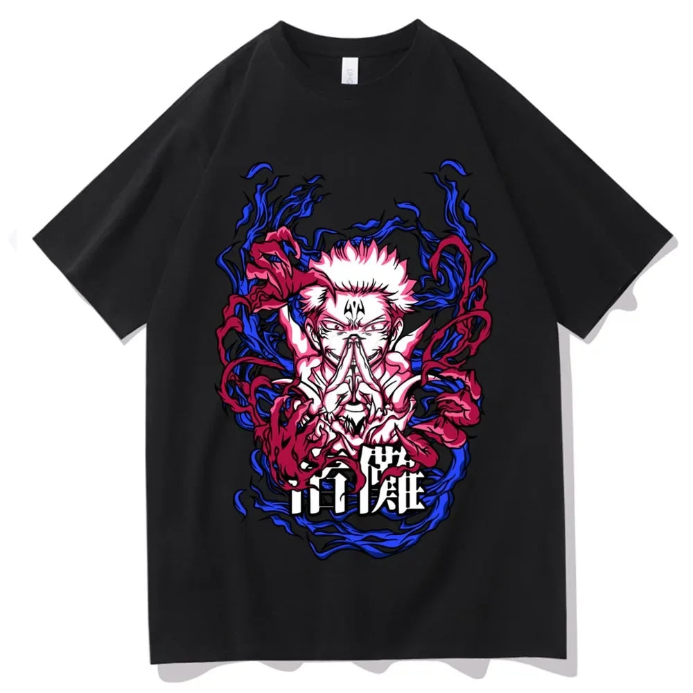 Men's Japanese Jujutsu Kaisen Geto Suguru cartoon anime Harajuku printed short-sleeved T-shirt casual wear