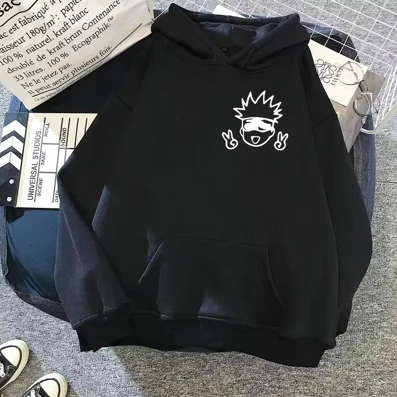 2025 Spring Autunm Unisex Jujutsu Kaisen Anime Hoodies Sweatshirts Large Animated DesignsKawaii Gojo Satoru Graphic Streetwear