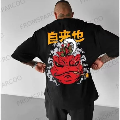 New Naruto Anime Peripheral Printing T-shirt Men's Summer Japanese Loose Casual Wear Large Size Children's Parent-child Top