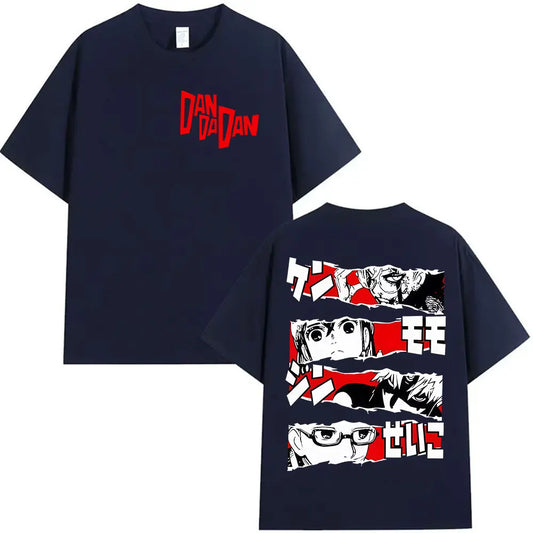 Japan Anime Dandadan Okarun Dan Da Dan Graphic Cover T Shirt Men Women Vintage Oversized T-Shirt O-Neck High Quality Cotton Tees