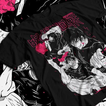 Jujutsu Kaisen Fushiguro Toji T-Shirt Gojo Anime Horror Gift T-Shirt Summer New Vintage Fashion Men and Women Cotton Streetwear