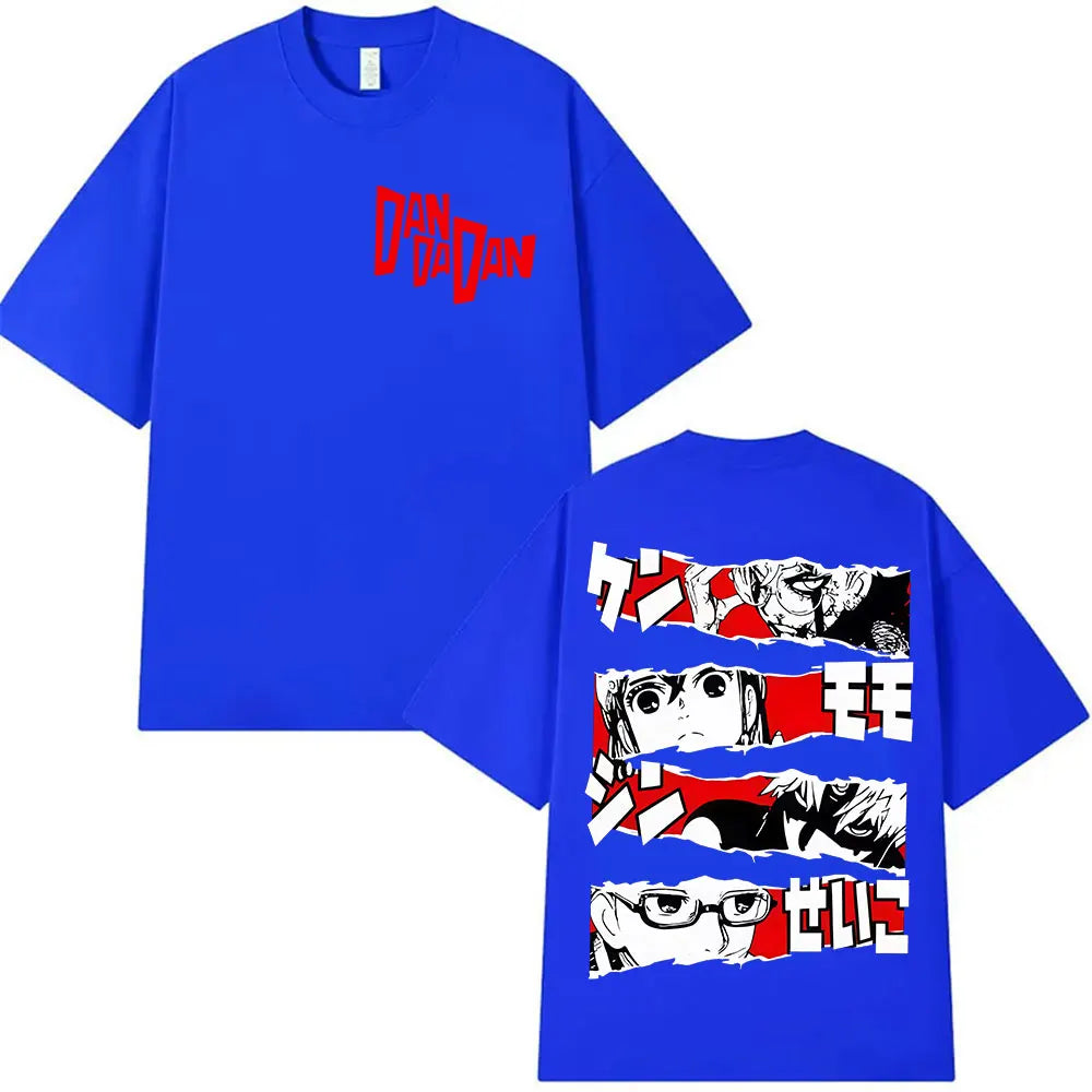 Japan Anime Dandadan Okarun Dan Da Dan Graphic Cover T Shirt Men Women Vintage Oversized T-Shirt O-Neck High Quality Cotton Tees