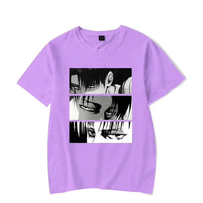 Women T-shirts Japanese Anime Attack On Titan Levi Ackerman Eye Punk Tops Summer Harajuku Oversized Gothic Short Sleeve T-shirt