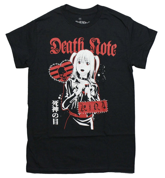 Death Note New Adult T Shirt Misa Amane Stitched Heart above Kira name