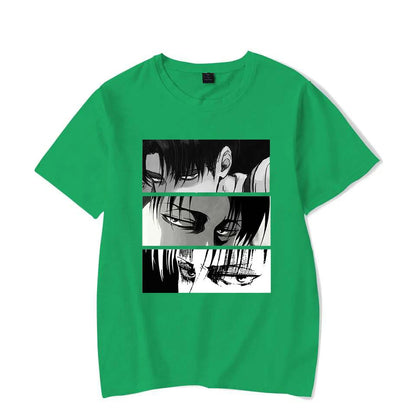Women T-shirts Japanese Anime Attack On Titan Levi Ackerman Eye Punk Tops Summer Harajuku Oversized Gothic Short Sleeve T-shirt