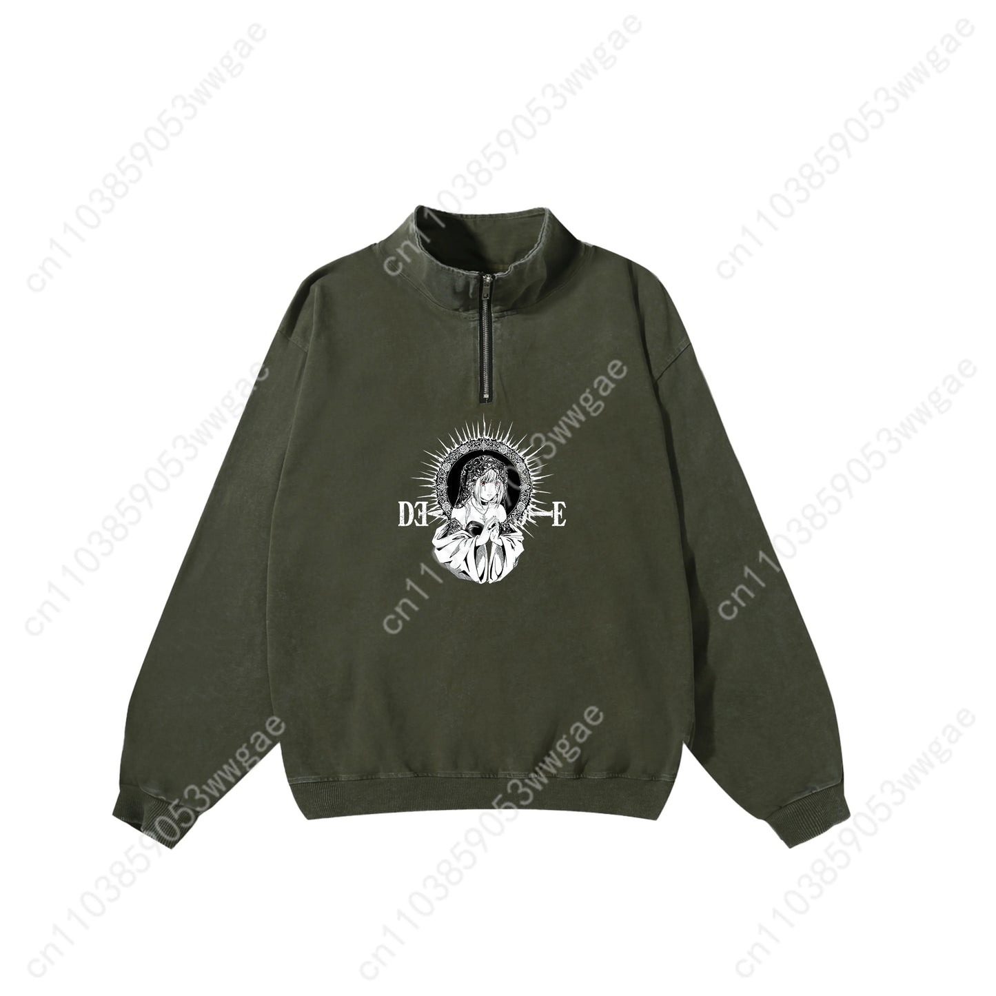 Death Note Retro Sweatshirt Man Woman Teenager Vintage Pullover Half Zipper Sweatshirt Anime Customized Top Long Sleeved Tshirt