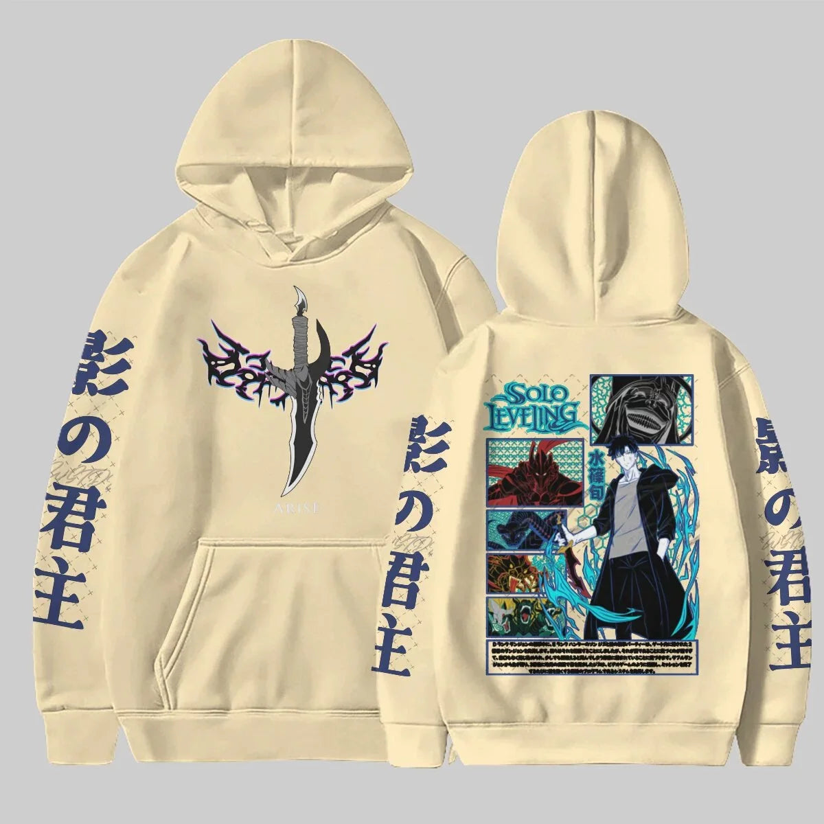 Anime Solo Leveling Sung Jinwoo Print Hoodies Men Women Manga Casual Pullover Unisex Harajuku Streetwear Long Sleeve Sweatshirts