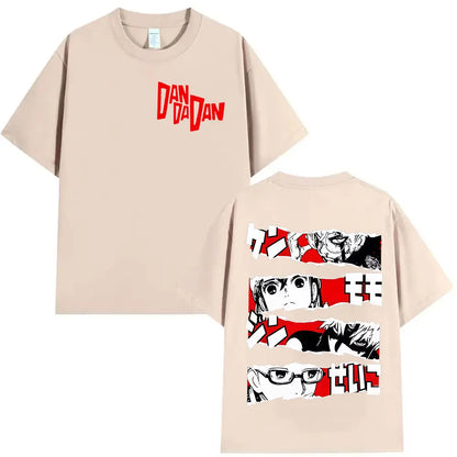 Japan Anime Dandadan Okarun Dan Da Dan Graphic Cover T Shirt Men Women Vintage Oversized T-Shirt O-Neck High Quality Cotton Tees