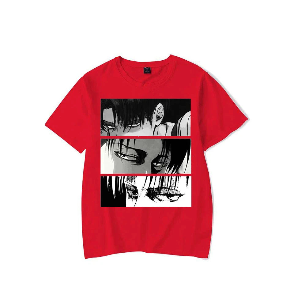 Women T-shirts Japanese Anime Attack On Titan Levi Ackerman Eye Punk Tops Summer Harajuku Oversized Gothic Short Sleeve T-shirt