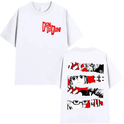 Japan Anime Dandadan Okarun Dan Da Dan Graphic Cover T Shirt Men Women Vintage Oversized T-Shirt O-Neck High Quality Cotton Tees
