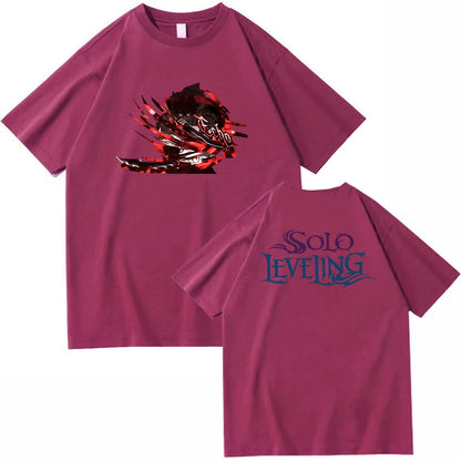 Solo Leveling Echo T-shirt O-Neck Short Sleeve Shirts Fans Gift