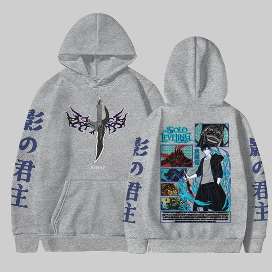 Anime Solo Leveling Sung Jinwoo Print Hoodies Men Women Manga Casual Pullover Unisex Harajuku Streetwear Long Sleeve Sweatshirts