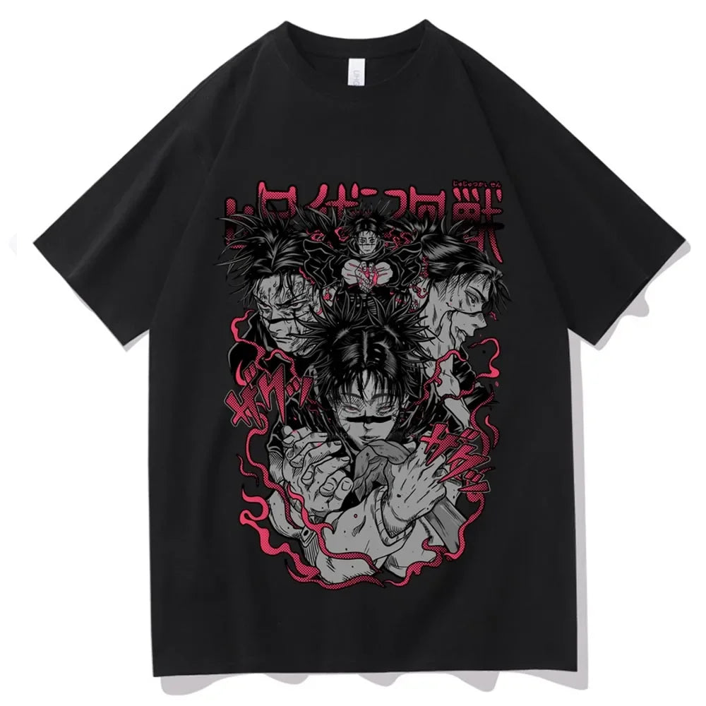 Men's Japanese Jujutsu Kaisen Geto Suguru cartoon anime Harajuku printed short-sleeved T-shirt casual wear