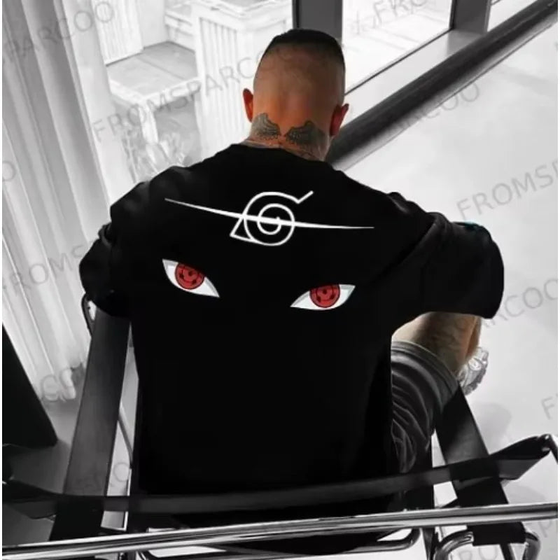 New Naruto Anime Peripheral Printing T-shirt Men's Summer Japanese Loose Casual Wear Large Size Children's Parent-child Top