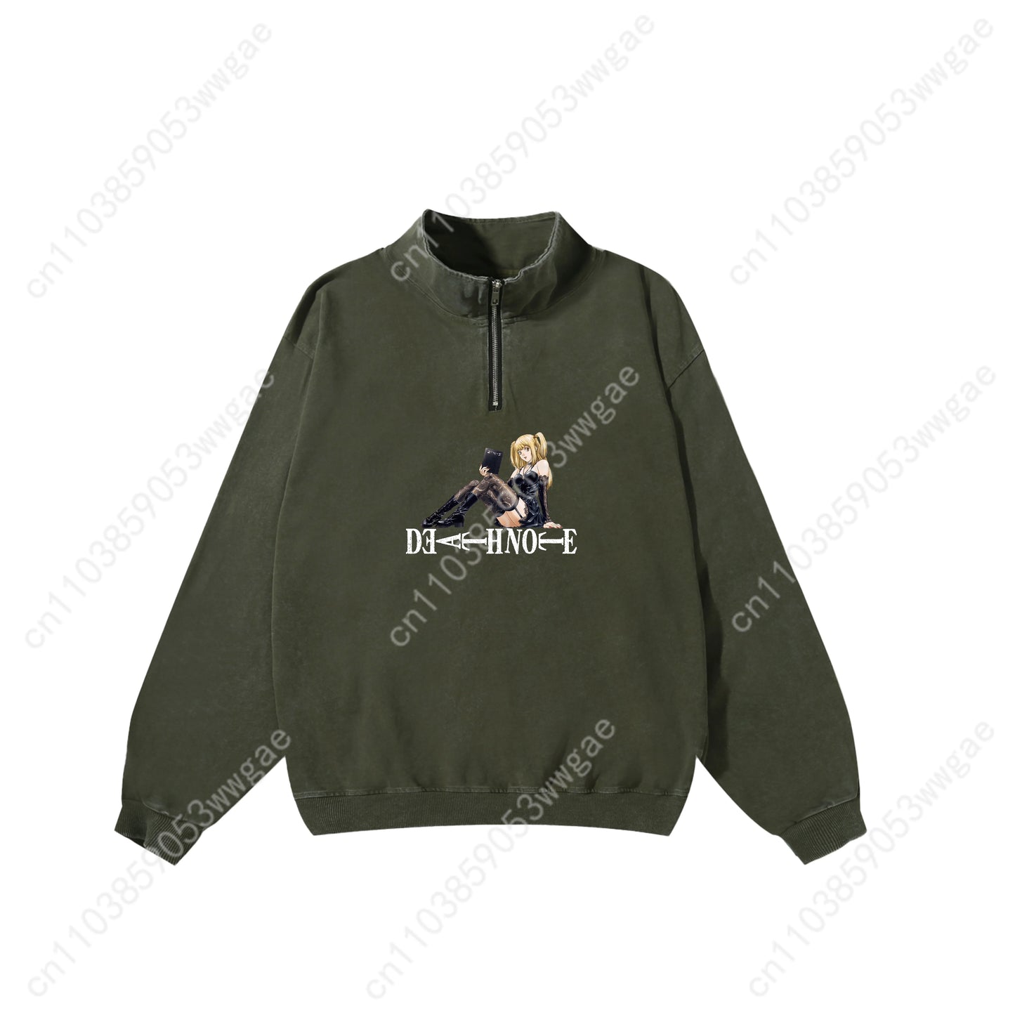 Death Note Retro Sweatshirt Man Woman Teenager Vintage Pullover Half Zipper Sweatshirt Anime Customized Top Long Sleeved Tshirt