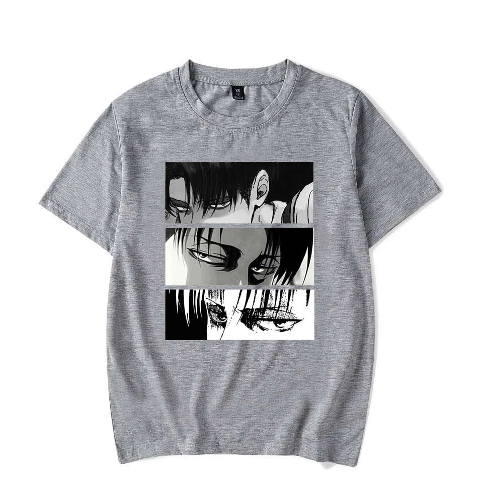 Women T-shirts Japanese Anime Attack On Titan Levi Ackerman Eye Punk Tops Summer Harajuku Oversized Gothic Short Sleeve T-shirt