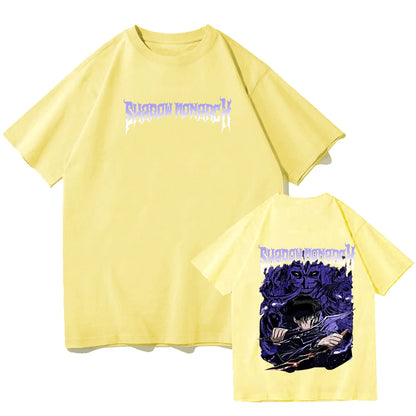 Anime Solo Leveling Shadow Monarch T-Shirts Man Women Summer Casual O-Neck Short Sleeve Shirts