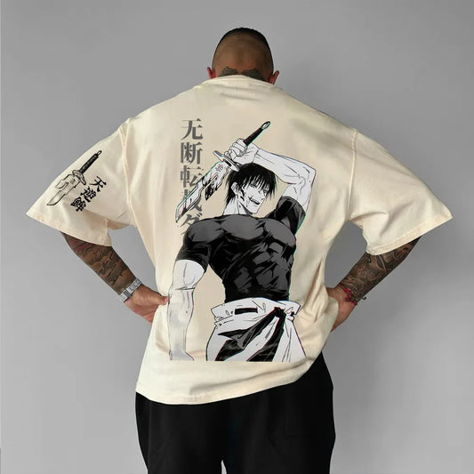 Anime Jujutsu Kaisen Fushiguro Toji Men Women Oversized Summer T-shirt Harajuku Casual Fitness Retro Loose Short Sleeve Y2k Top