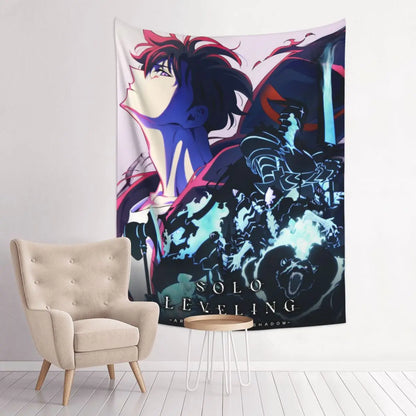 Anime Solo Leveling Tapestry Bohemian Polyester Wall Hanging Wall Decor Background Cloth Witchcraft Tapestries